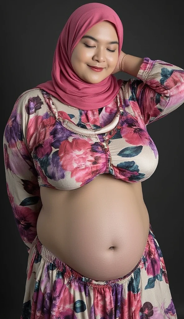 cowboy_shot,(iu:0.8),cleavage, pregnant,best quality,8k,ultra-detailed,detailed eyes,detailed lips,soft smile,beautiful pearl-skinned hijabi,javanese woman,sexy futuristic top and skirt,realistic,photorealistic,studio lighting,vibrant colors,dramatic lighting,cinematic,masterpiece