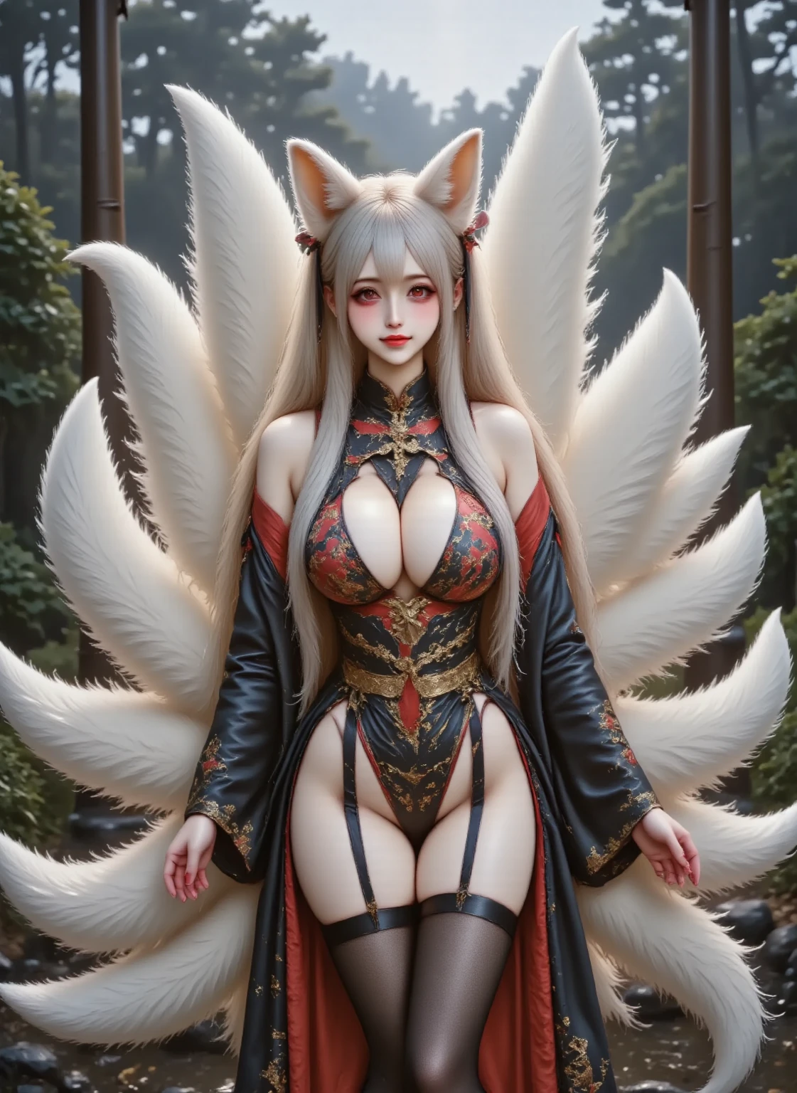 White Hair Girl, ,Rabbit, Half Dragon