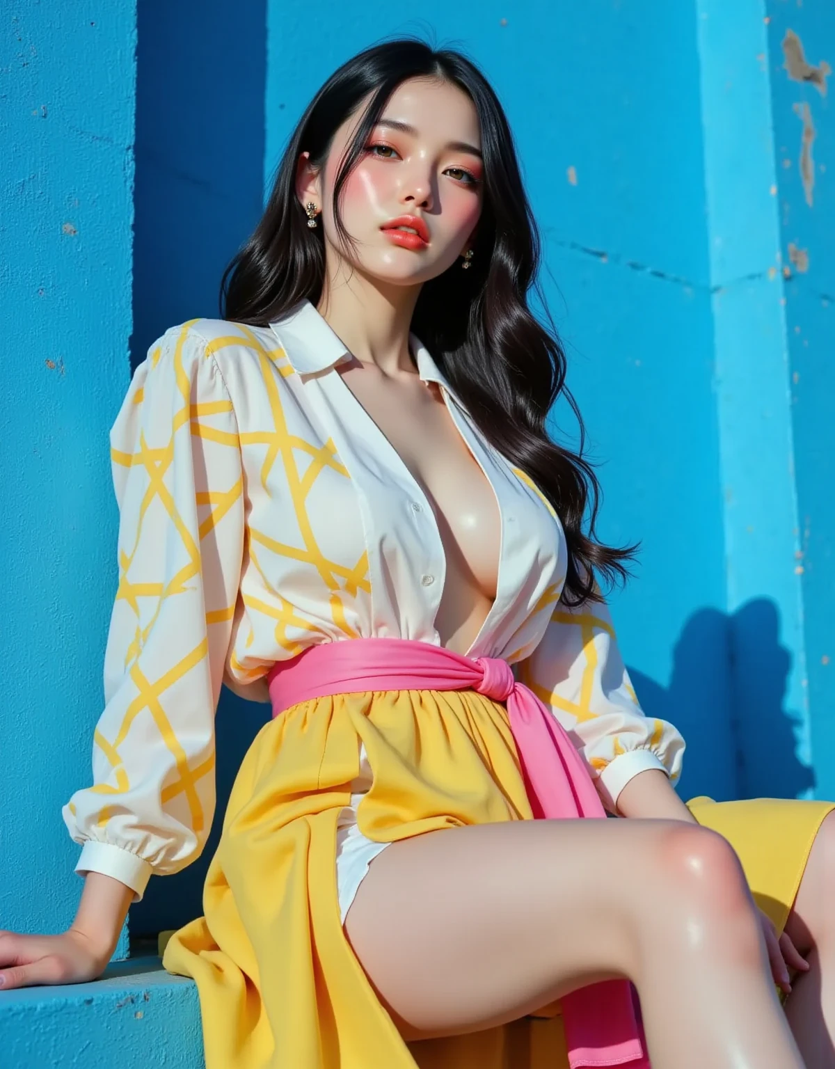ulzzang-6500-v1.1, (Raw photo:1.2), (Photorealistic:1.4), Beautiful detailed girl, Very detailed eyes and face, Beautiful detailed eyes, Ridiculous, Incredibly ridiculous, Huge file size, Ultra detail, High resolution, Very detailed, Best quality, Masterpiece, Chemomimi, ((JK uniform)), Illustration, Very detailed, CG, Unification, 8k wallpaper, amazing, fine details, masterpiece, top quality, highly detailed CG uniform 8k wallpaper, light on face, movie lighting, 1 girl, 16 years old, ((no bra)), (without panties)), (Dynamic pose))), (camel toe), (half), (pantyhose). School, Student