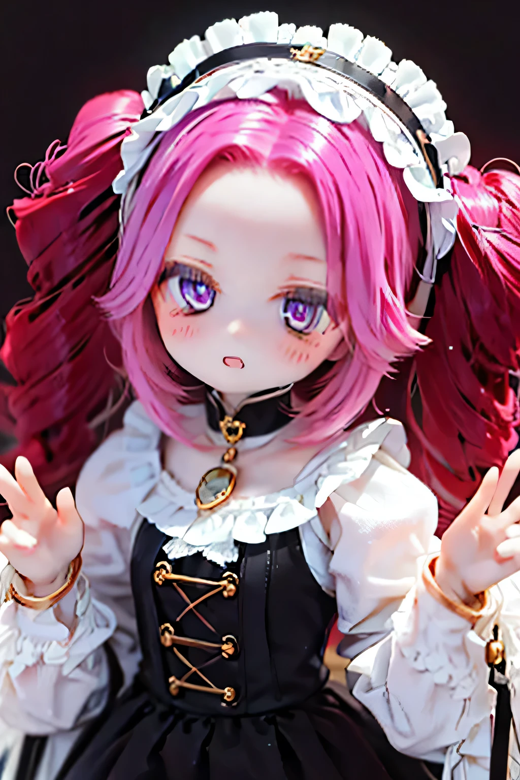 Shikoku Metal　dark reddish purple hair　 Hair lift