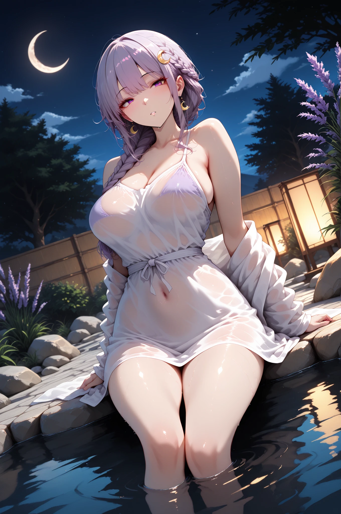Adult sex-loving priest in a magical lacy robe、girl、15 years old
