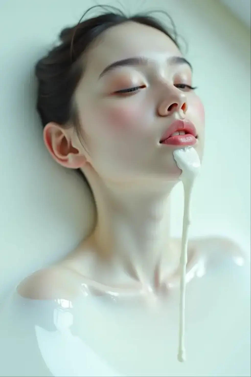 NSFW,((Best Quality, 8k, Masterpiece:1.3))), face Focus, selfie :1.2, (Layer Cut, Big breasts:1.2),Beautiful Woman with Perfect Figure: 1.4, Slender Abs:1.2, Highly Detailed Face and Skin Texture, Detailed Eyes, Double Eyelids, black long Hair, bukkake, cum on face, massive bukkake