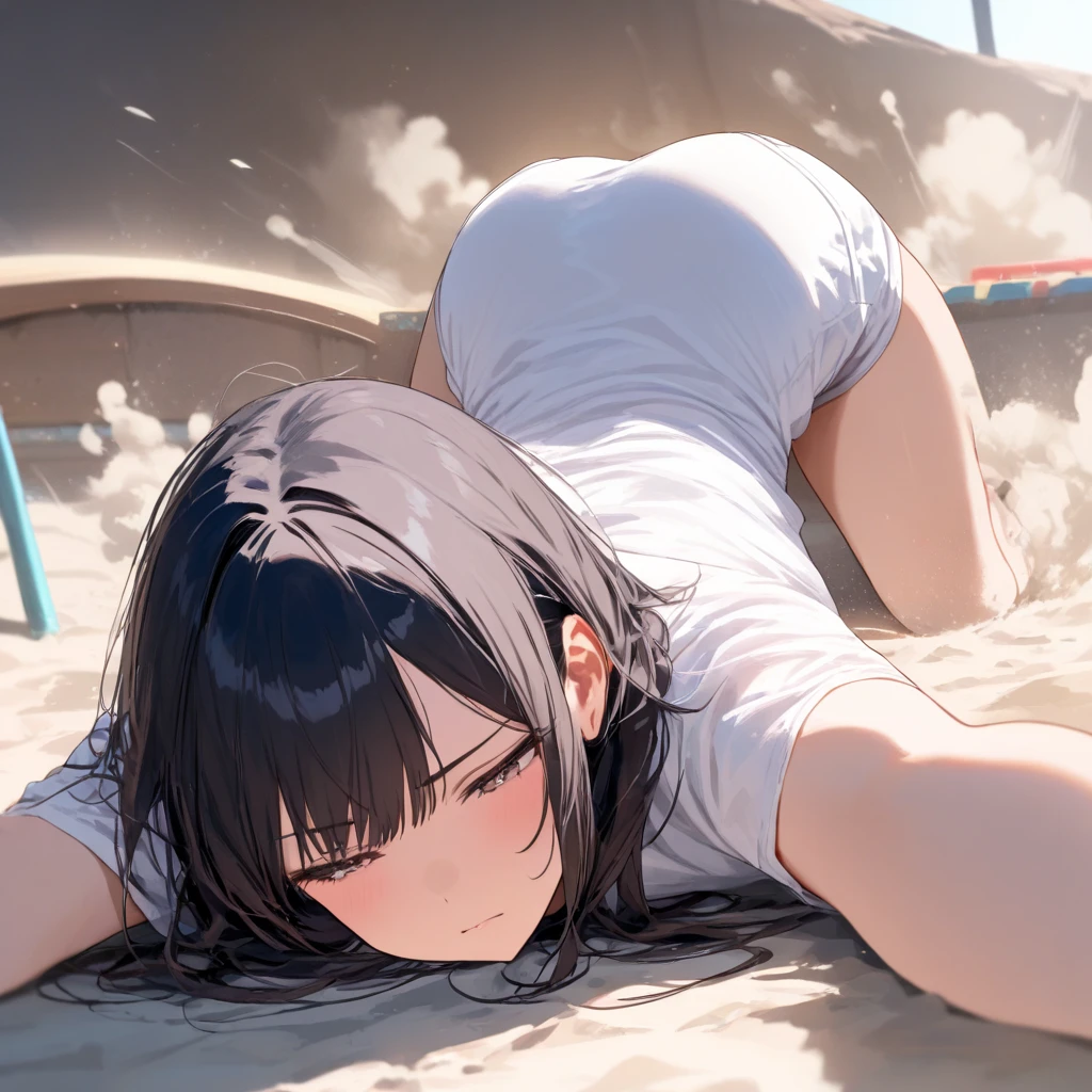best quality, ultra high res, wet, rocks, water