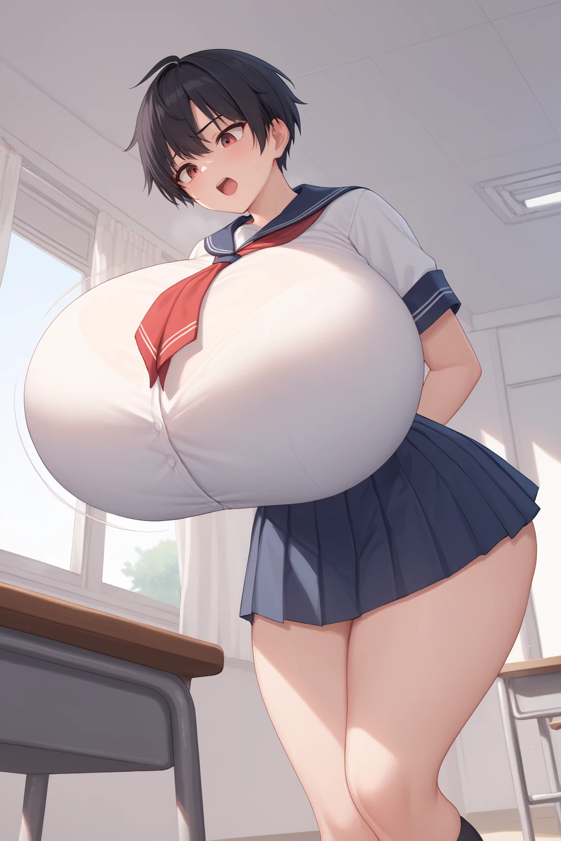 Big Breasts, Big Hips,Full Body Shot, Mature mother, Whipping the lower body, Plump thighs, ox, Seductive mature woman, Perfect body, Plus Size Model, Very thick pubic hair, very dense armpit hair, Sailor suit, Wear a miniskirt,