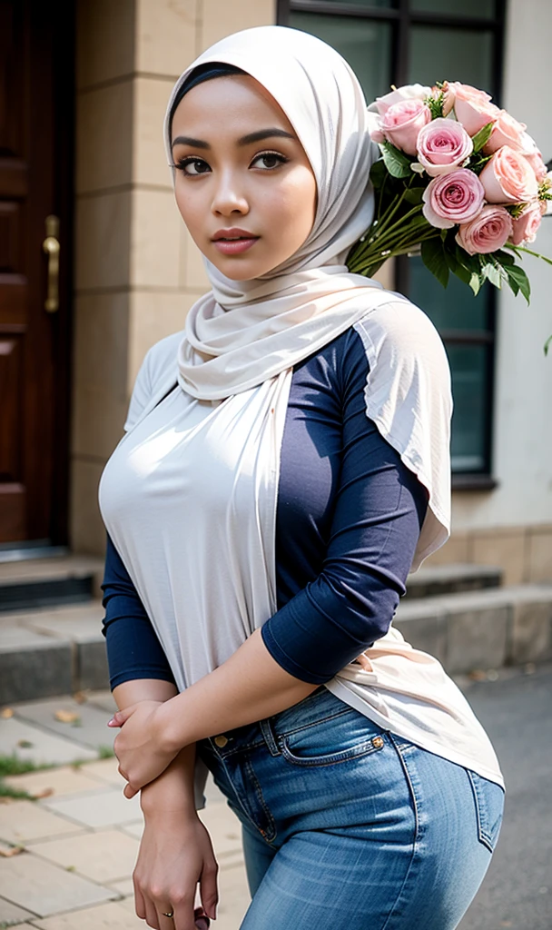 Malaysia,Muslim women,scarf,skirt,Ultra-high-definition images,chest,Upper body down,reality,Unbutton,Cleavage,Reality,Standing,Home,Good shape,Short-sleeved clothes,Sexy,Thin clothes,perspective,underwear,Lace,Thin hijab