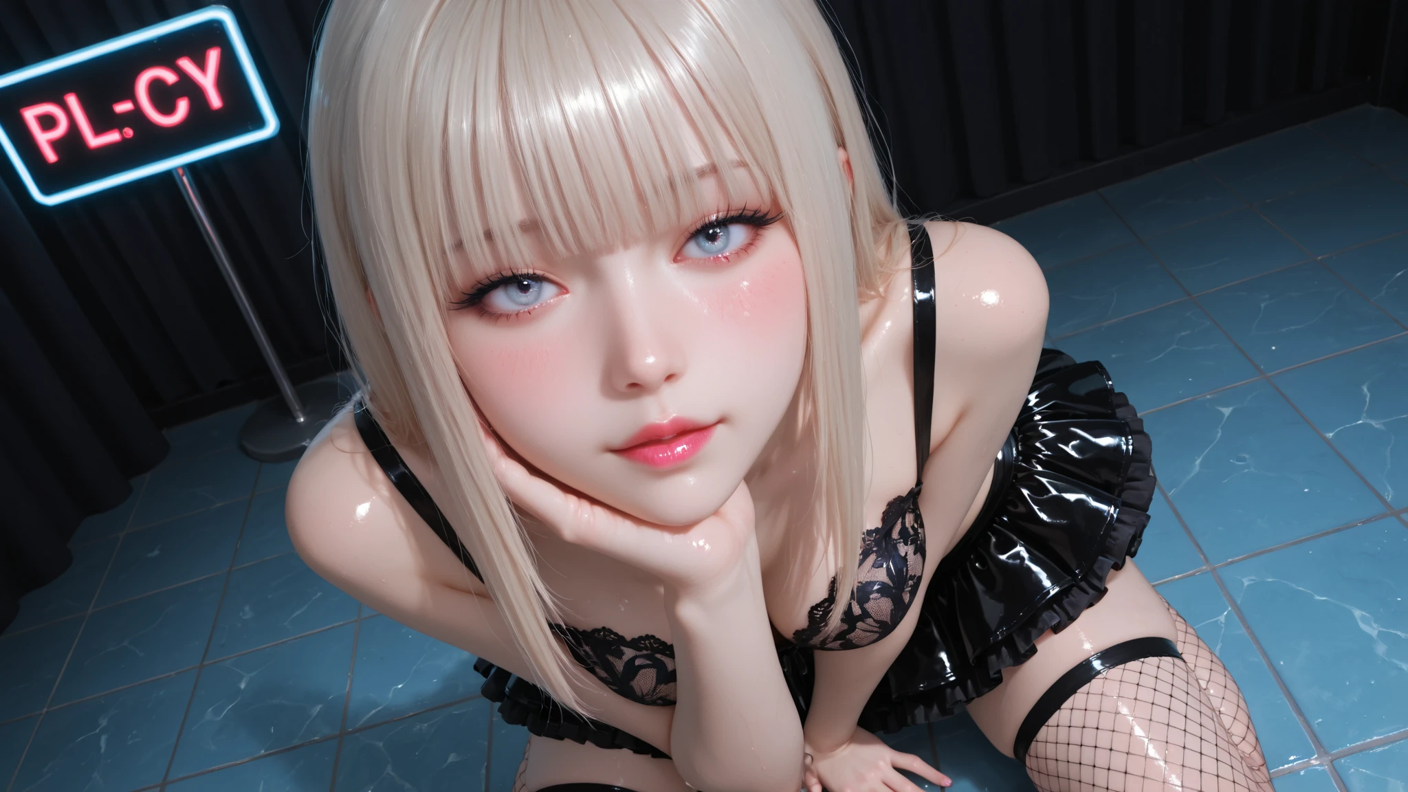 1girl, Cartoon animal design, flat style cute rabbit full body photo, simple but not lost sense of design, fresh flat style, cyberpunk elements are applied freely, the front view presents a charming cute posture, and the feet hang down in a cute posture