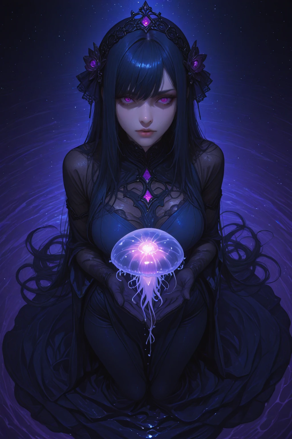 (best quality,highres,masterpiece:1.2),ultra-detailed,Skull with tentacle face, in space,alien creature,intricate patterns,dark and mysterious,cosmic colors,ethereal lighting,dim spaceship interior,ominous atmosphere,otherworldly,nebulae and stars,distant galaxies,creepy and surreal,phosphorescent tentacles,haunting presence,dimensions intertwining,mind-bending perspective,cosmic horror,nightmarish beauty,hypnotic gaze,awe-inspiring,unearthly energy,cosmic chaos and order,transcendent,pulsating with cosmic power,dark matter tendrils,intergalactic entity,evokes fear and fascination