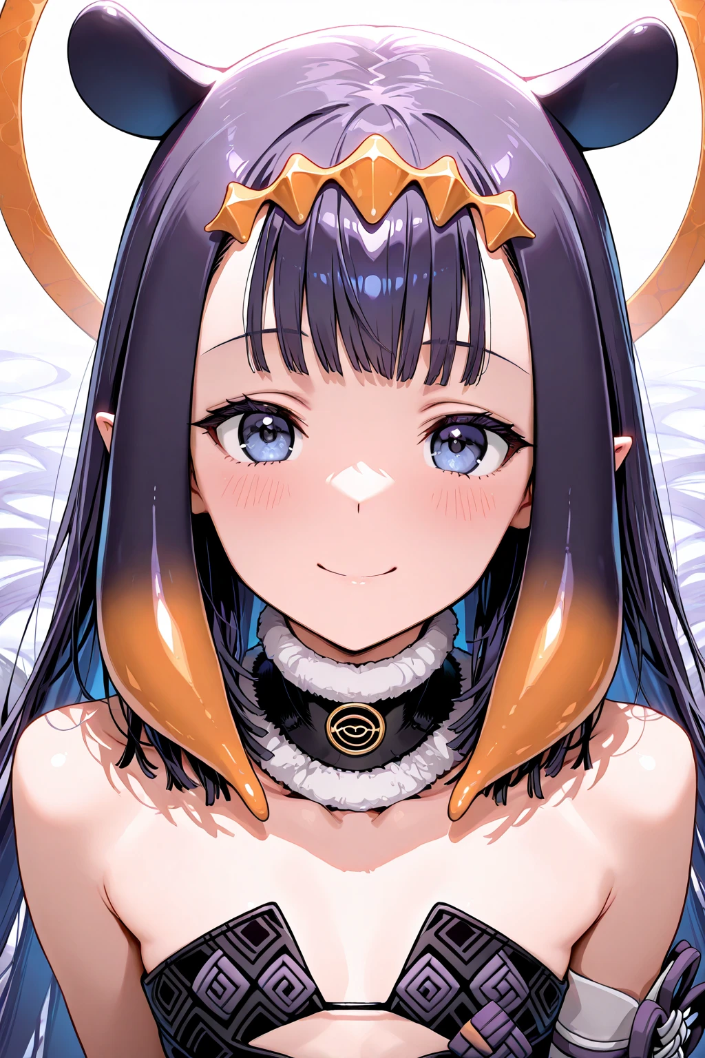 (((cum))),  topless, A mesmerizing digital portrait of a charismatic woman with piercing violet eyes, adorned in an ornate headdress, surrounded by vibrant blossoms and delicate feathers