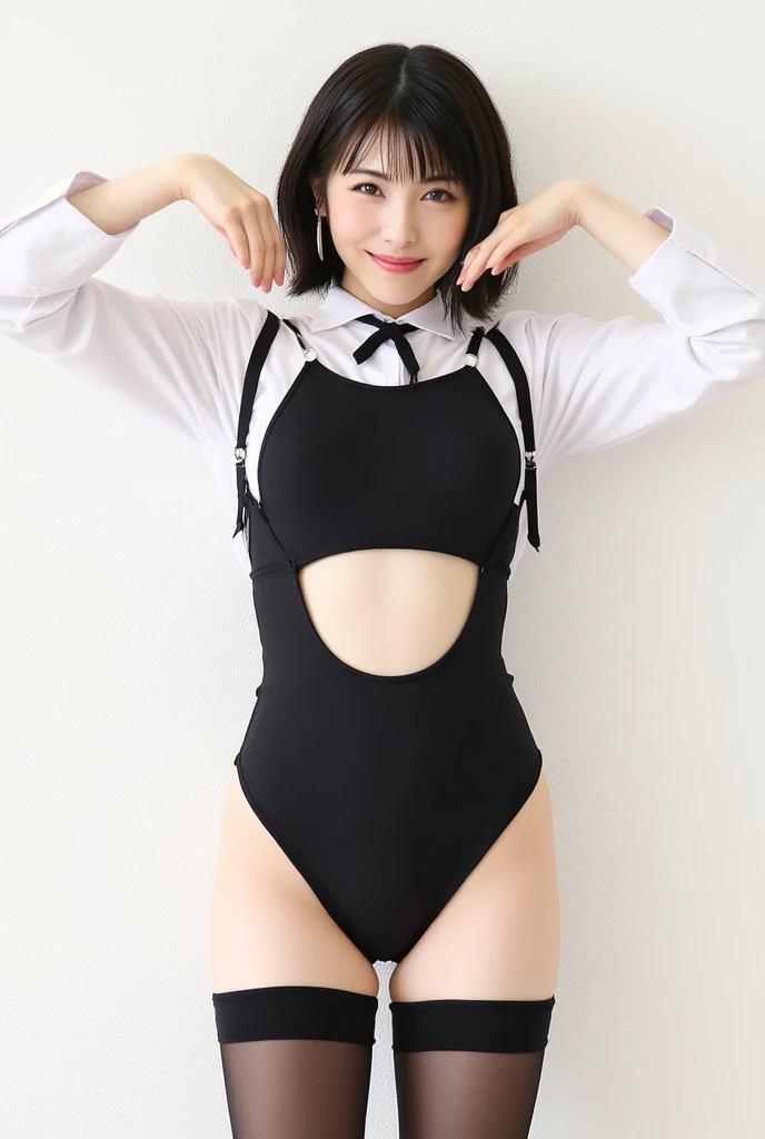 (masterpiece:1.2), highest quality, high resolution, realistic, rabbit ears, black rabbit ears, fake rabbit ears, pantyhose, black pantyhose,bowtie, wrist cuffs, black leotard, casino,roulette table, poker chips, slot machine, chandelier, (8k, RAW photo, best quality, masterpiece:1.2), (realistic, photo-realistic:1.4), (extremely detailed 8k wallpaper), Photo of a beautiful Japanese idol 12 years old woman., (((Very small ))), ((Baby Face)), (((sweaty armpits))), Armpit depression, ((((Dimpled Armpits)))), ((((Deeply wrinkled armpits))))