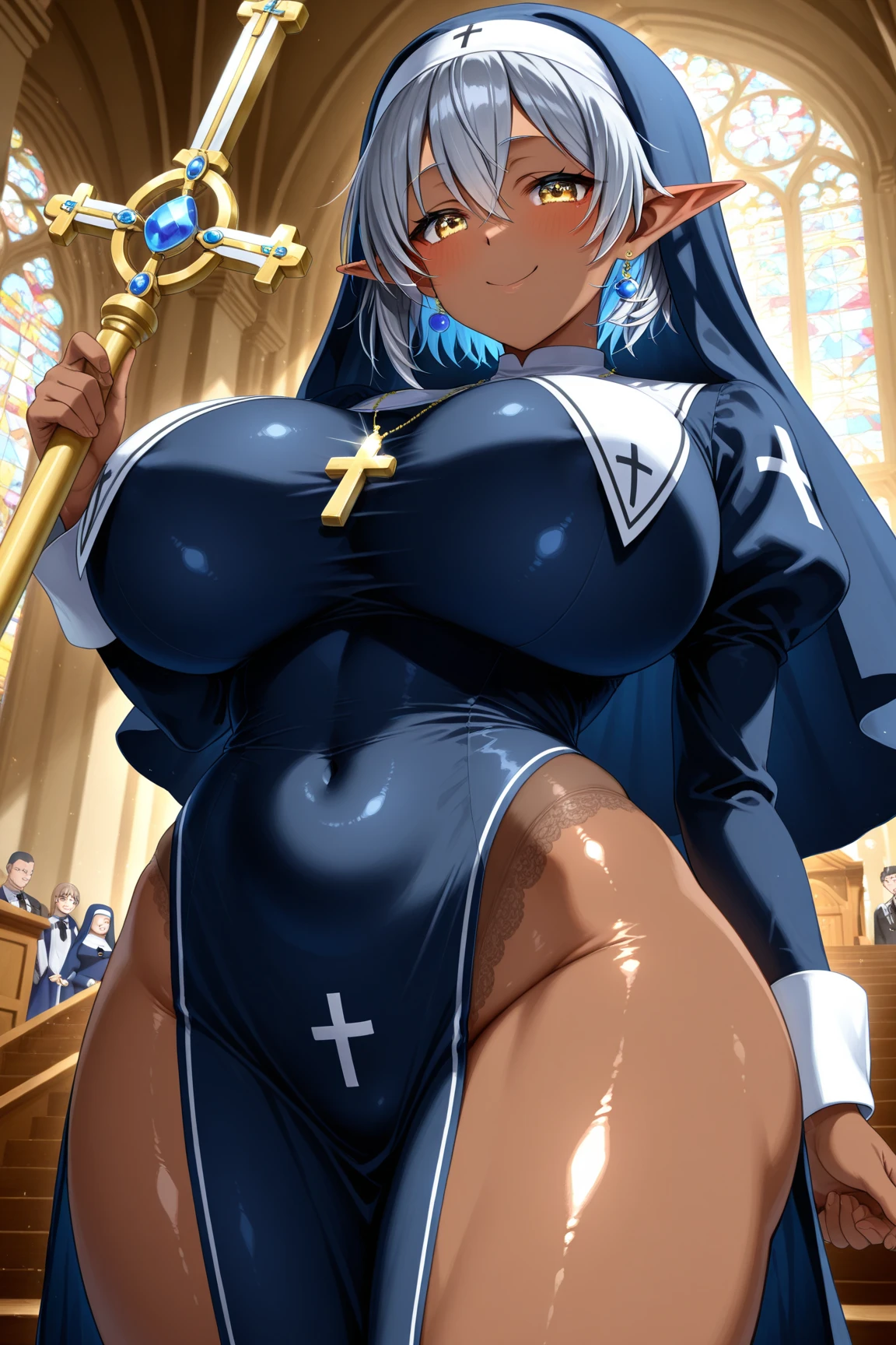 Browsing Caution,(software:1.5), (Blue Monk:1.5)、((Torn clothes:1.5))、(((Priest:1.8)))、Long Wavy Hair、Blonde、Round eyes、16 years old、Thin thighs、(pointy breasts:1.5、Huge Breasts:1.2)、How stupid, liar, Leg spread, detailed, Show me your back, Down the Out、Sexual fluids overflowing、Insert a very thick penis:1.5、(Girl trembling with sexual climax:1.5)、vagina、Sex、tearsが溢れている、Sticking out tongue,saliva,looks happy,tickle,joy,shy,tears,Ahegao、(Dynamic pose)、(Active movement:1.7)、((Angle from below:1.5))、((from below:1.2))、torn white stockings、gang rape,Three boys、((Ahegao))、confusion、color、from below、((Lots of naked men:1.6))、((Surrounded by men:1.5))、Blushing、((grass:1.5))、Woman on top、Wide-open legs、