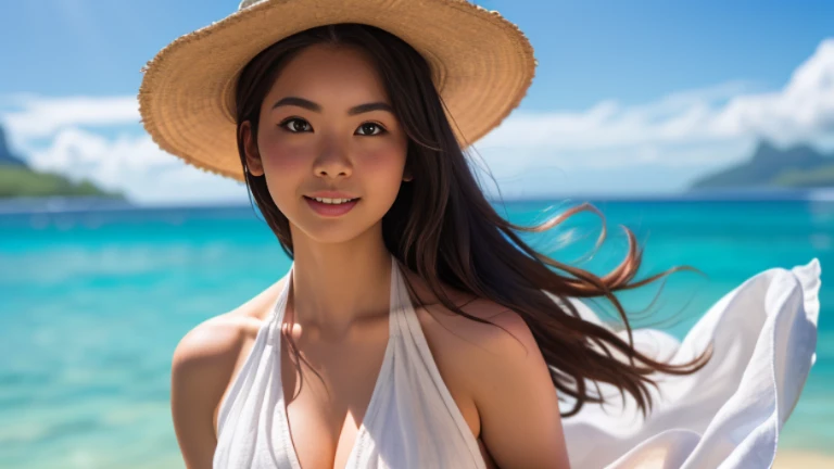 best quality, face focus, soft light, (realistic:1.4), raw photo, surreal, very natural, very detailed, in detail, highest resolution, 8K wallpapers, Complete dynamic configuration, beautiful detailed eyes, natural lip, sexy golf clothes , big bust, split, random sexy poses, whole body, natural makeup, A little cleavage, smile, Natural gaze, sun visor, 1 woman, female professional golf player, slightly tanned skin tone, Natural gaze