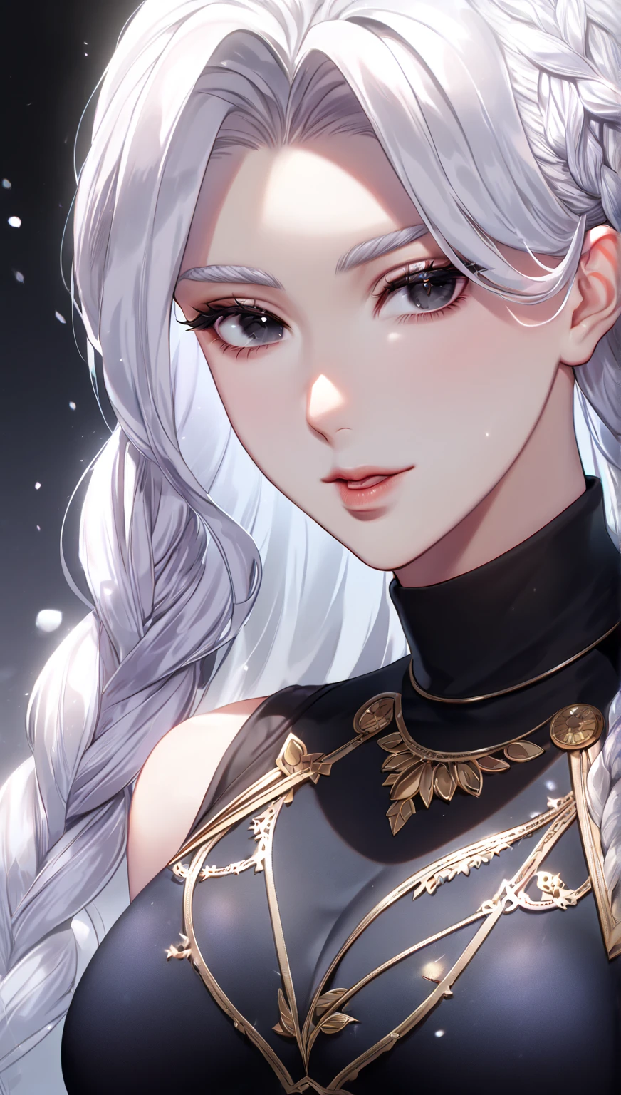 {avatar}, {extremely delicate girl}, CG 8k wallpaper, masterpiece, cold expression, handsome, mid-chest body, face the audience, fashion short skirt, cute t-shirt, rainbow-colored hair, gray eyes, beautiful and delicate eyes {{a black crosshairpin}}, handsome, glowing hair, dramatic angle, diamond crown, earrings,