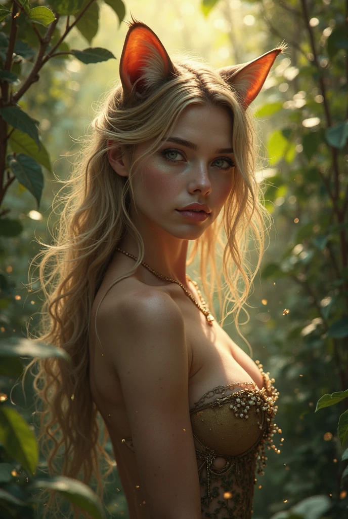 A humanoid lioness in a sexual pose