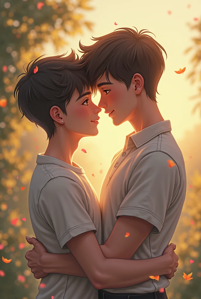 Young gay teenage couple