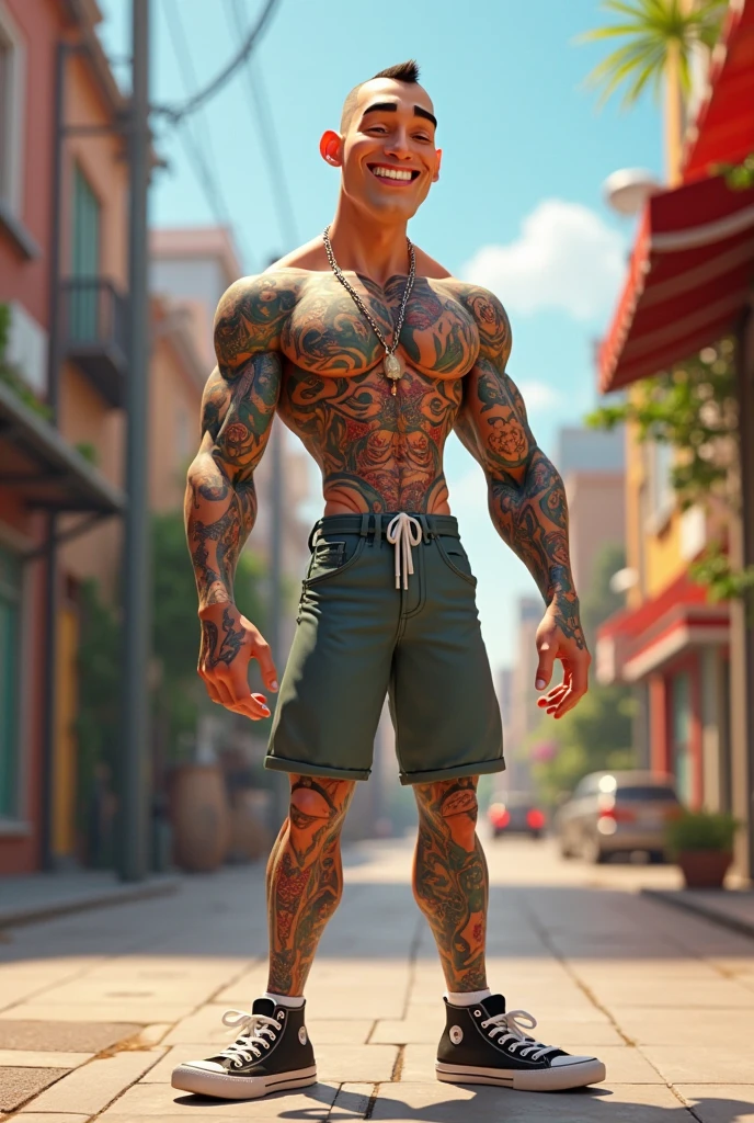 Man full body,bike shorts,,pixar,high qualiy

