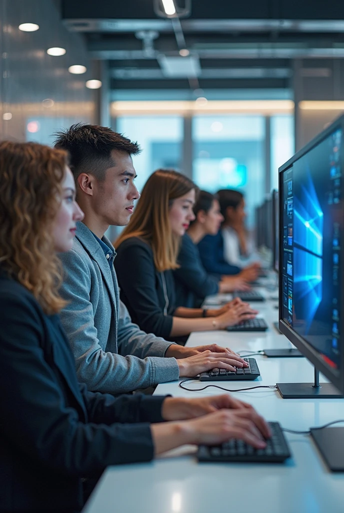 group of university students carrying out technological ventures