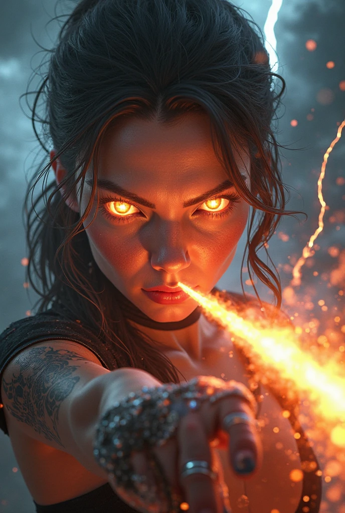 a woman with flowing sheer silk clothes, yelling as she summons a dragon ball, blasted moonscape, highly detailed, 8k, photorealistic, cinematic lighting, dramatic, powerful, energetic, athletic, young female, detailed face and eyes, flowing hair, dramatic pose, powerful energy, dragon ball, blasted moonscape, dramatic sky, glowing energy, cinematic, epic, stunning, masterpiece
