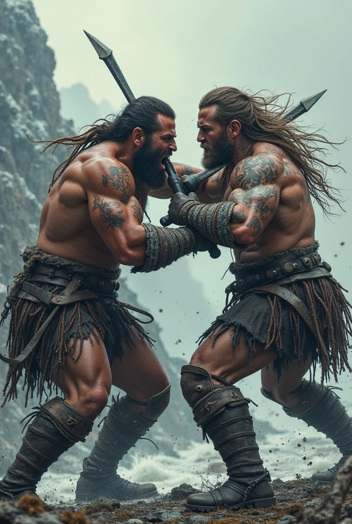 photo of muscular Viking in blue tartan kilt, topless, shirtless, more naked, hot summer night, lake background, dramatic light, very beautiful, long black hair, clean shaved, full body, very beautiful, arrogant, arrogant, dark night, UHD image, Rent, 8k, photo-realistic, epic lighting, sharp, realistic, 32k Ultra, Ultra HD