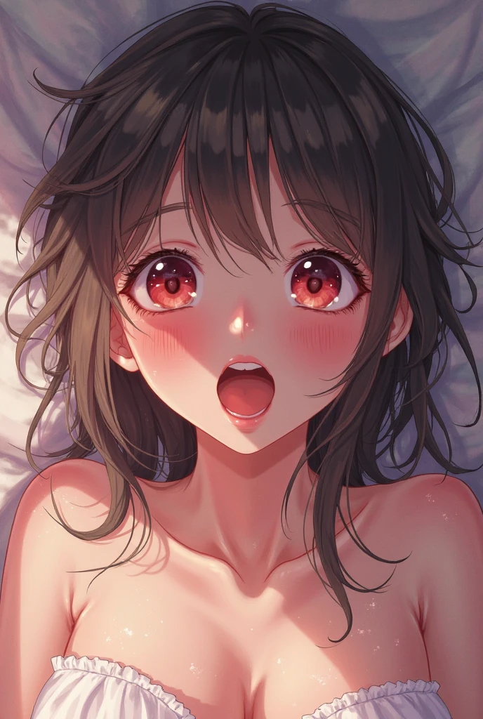 (highest quality, 4k, High resolution, masterpiece:1.2), Super detailed, (anime style, photorealistic:1.37), cinematic light, Bright colors and mesmerizing effects, Soft and delicate lighting, gentle shine, Beautiful and gentle atmosphere throughout the scene, (1girl:1.5), joven, (Cara finamente detallada:1.4, Ropa detallada), (Detallado:1.4) named (Eimi Fukada:1.1) BREAK Cara hermosa, Profundidad de campo, Agregar capa, 27 years old, Modelo de cuerpo perfecto, senos perfectos, 175cm de altura, pose sexy, full body, cuerpo completo, Tipo de cuerpo del modelo, BREAK (naked:1.5), (Cabello largo:1.3), (brunette:1.1), dark brown hair, doble parpado, (reddish brown eyes:1.5) BREAK blush, long hair, nijistyle, (cowboy shot:1.3), smile, (squatting cowgirl position:1.3), squatting, perfect hands, bedroom, (looking at camera:1.3), 0pen, tongue out, mouth open, from above, cumfacial55, cumfacial, cumshot, (semen on face:1.2), facial, (semen on head:1.4)
