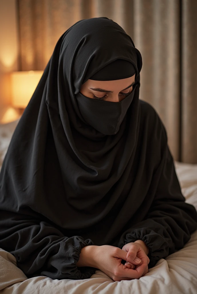 Forced sex with a girl. The girl is wearing a burqa and the boy is inserting his penis over the girl's burqa without clothes.