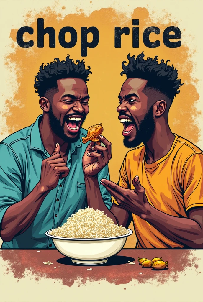 Black people fighting and screaming at each other,while a white man watches them eating popcorn