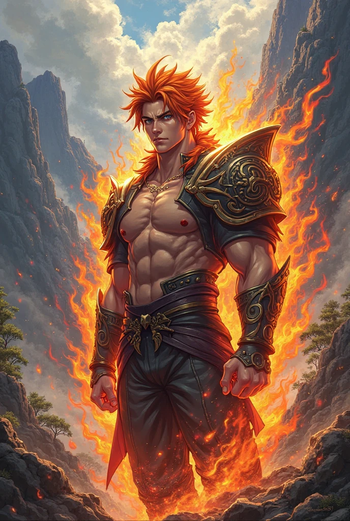 (extremely detailed 8k wallpaper)Visualize a figure standing 4-foot tall, entirely composed of vibrant, living flame. His form is in a state of constant motion, flickering and dancing like a flame in the wind, casting a warm, inviting glow. His body radiates the hues of a sunset, transitioning from deep reds at his base to bright oranges and soft yellows at his peak. His eyes are twin sparks, glowing with an intense light, and his voice crackles like a comforting campfire. (living flame figure:1.3), (4-foot tall:1.1), (flickering form:1.2), (inviting glow:1.2), (sunset colors:1.3), (twin spark eyes:1.2), (crackling voice:1.1), (photorealism:1.3), (high quality:1.3)