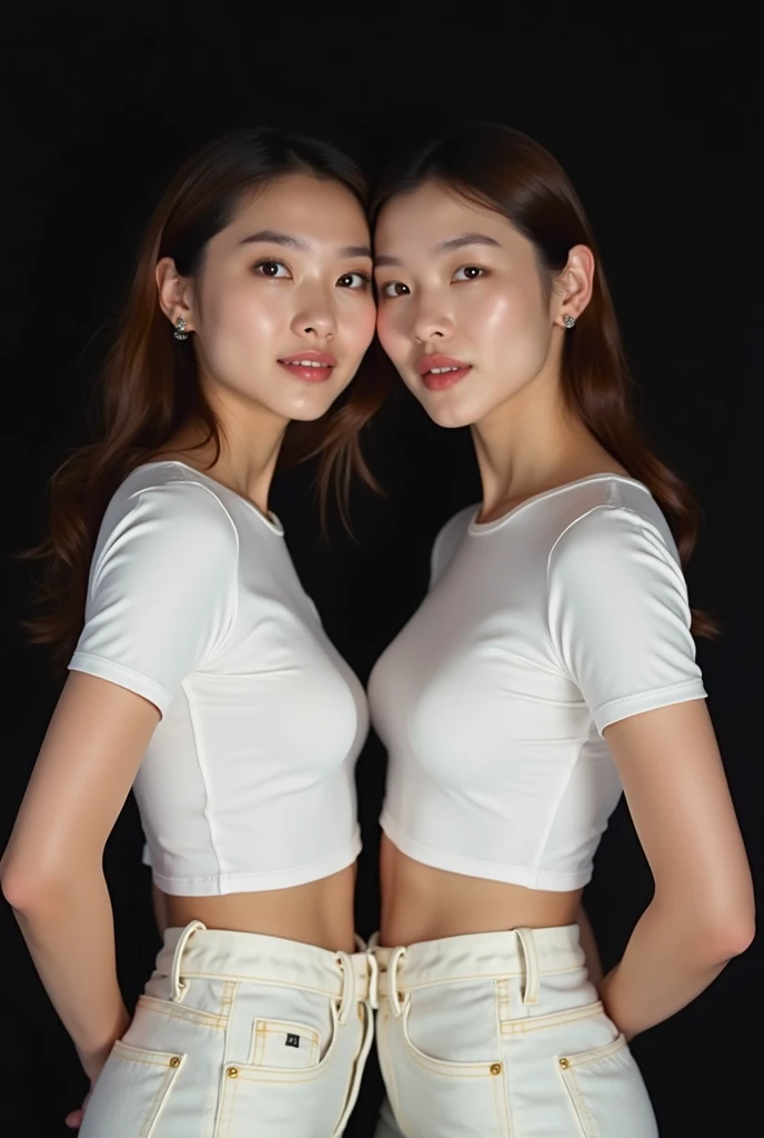 Photo in Raw, Fashion photo essay, two women, brown hair, Brazilian women, light eyes, city, on the street, urban, couple of two women, lesbian couple, late afternoon, delicate, looking at each other, comfortable clothes, with contour light in the hair and soft light on the face, general plan, high quality, Sony A7III, 8k, lens 16 mm 2.4