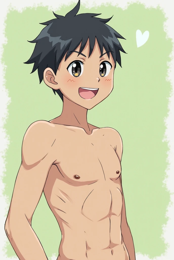Edward, full body, orange hair, blush stickers, dark skin, (naked), (small breasts) (nipples) (vagina) brown eyes, smile, arms reaching out to viewer, lying on bed, looking at viewer, (insanely detailed, beautiful detailed face, masterpiece, best quality ,