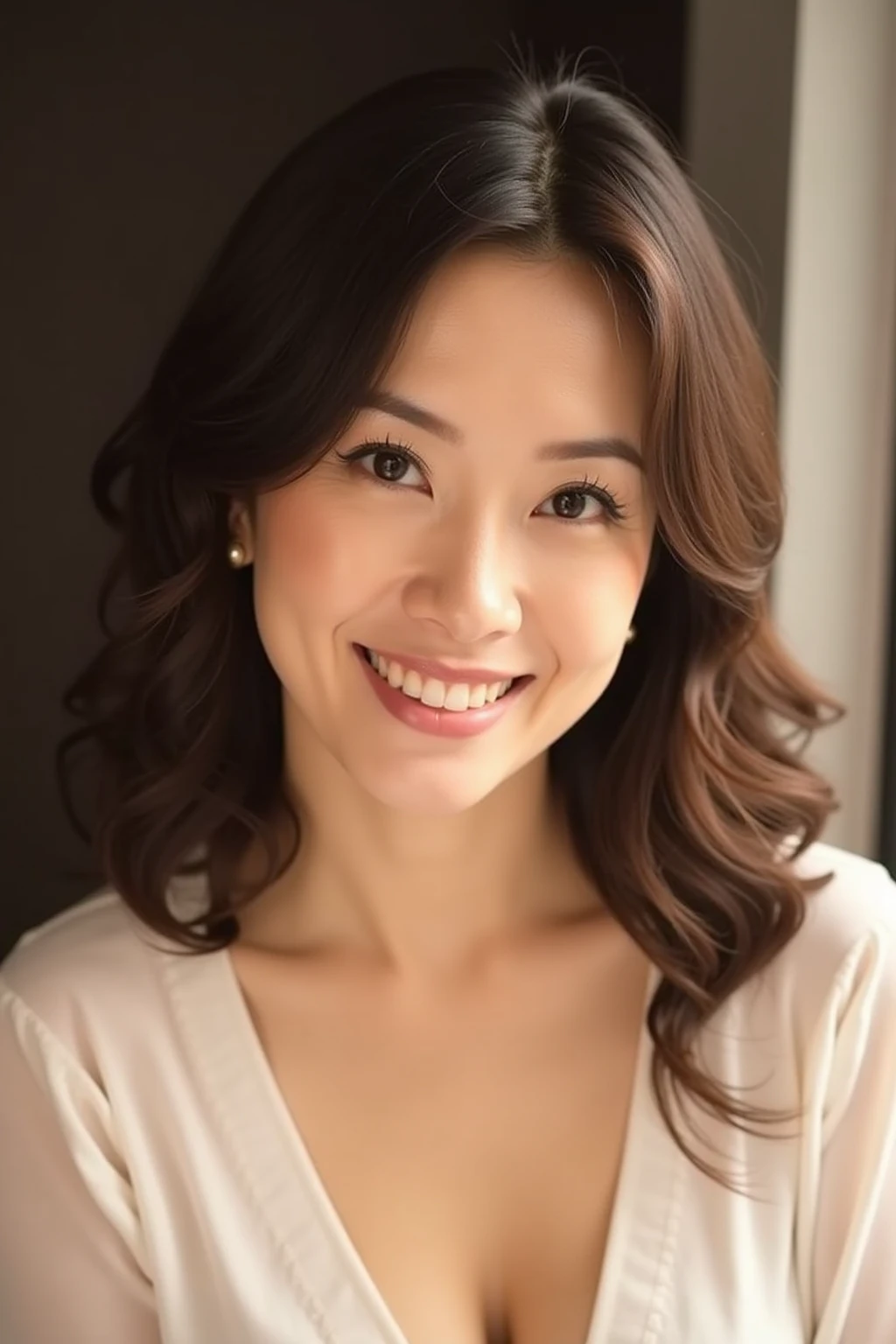 One female,Perfect Face,Wearing a dress,Fat belly,Very plump,Big Breasts,Toothy smile,sitting on a park bench,Full body photo,Cleanliness,Wrinkles are frequent,Hyper detail on skin,Cleans pores,Mature at 90,Noble and elegant Japanese women, Perfect Face, Looks great, (Detailed facial features), Clean and nice face, Wavy Hair, Wrinkles around the eyes,