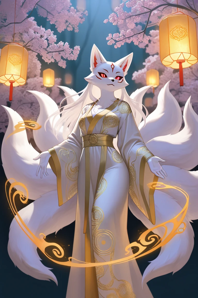 top quality, best quality, by juliathedragoncat, High-quality illustrations, masterpiece), (kemono, furry anthro), very beautiful and detailed body face and eyes, round, 1 female, fox, slim body, mature face, red furs, fluff, tail, hair, average breasts, perfect eyes, red eyes, beautiful kabuki clothes, beautiful night on lake, body movement, body twitching, beautiful pregnant, red blushing, clumsy,