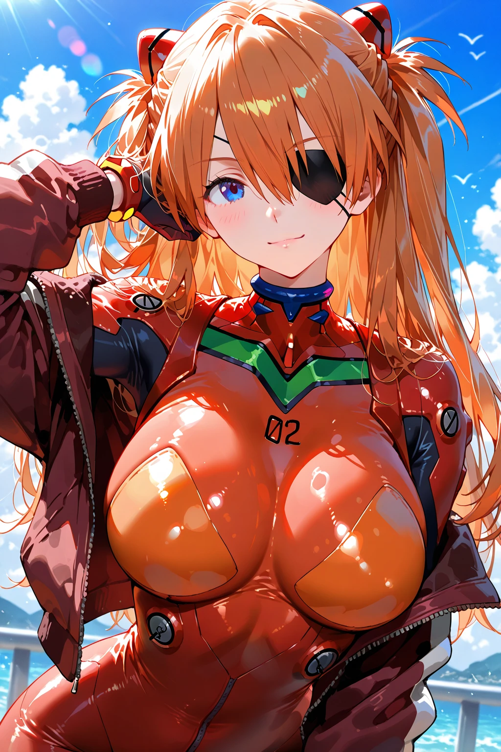 anime girl with red hair and a big breast in a bikini, asuka suit under clothes!, rias gremory, full body zenkai! asuka suit, asuka, biomechanical oppai, oppai, seductive anime girl, miss fortune, marin kitagawa fanart, fujita goro!, ryuko matoi, attractive matoi ryuko, nami,  voluptuous, wide hips, thick thighs, big ass