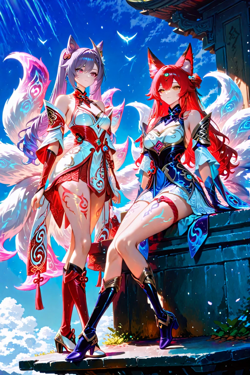 CharacterDesignSheet、Stand cool、forest fae、rot、Special Costumes、like a swimsuit、magia、full body Esbian、shoe