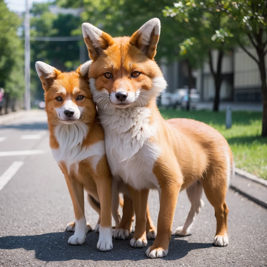 2 girls, kissing, retsuko, lingerie, long gloves, stockings, sitting on the ball, highleg panties, latex skirt, t-shirt lifted up , spread legs, seductive, blush, horny, in the park , in public, everyone watching, nya gesture