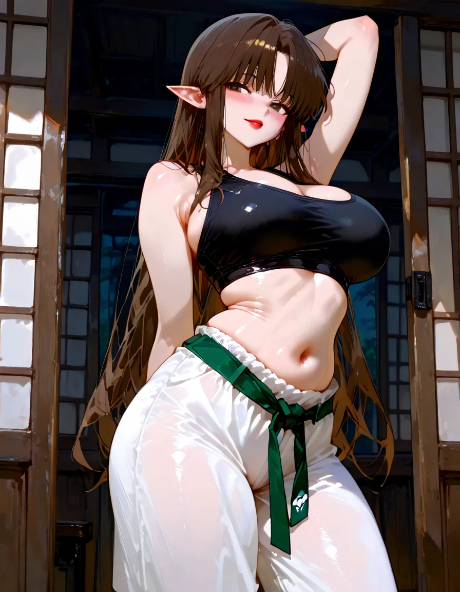 leaning forward,nsfw,Aerith