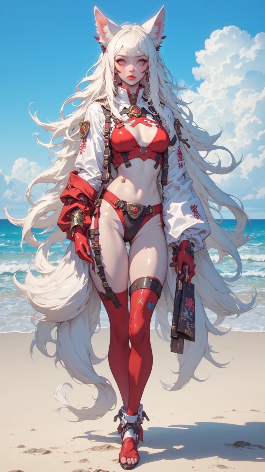 1girl, long hair,bikini,see through, beach,<lora:gao_20230716043239:0.8>, (((masterpiece,best quality))),((good structure,Good composition,good atomy)), ((clear, original,beautiful)),