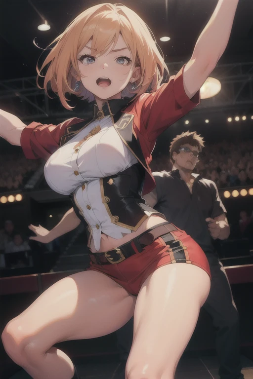 (masutepiece:1.5)、(top-quality:1.5)、(16k wallpaper:1.2)、(Photorealsitic:1.2)、(ultra-detailliert:1.2)、(超A high resolution:1.2)、(natural soft light:1.2)、(super-detaild skin:1.2)、Detailed and clean eyes、Tsuriformes、Beautiful eyeshadow、(hair in bun:1.2)、a blond、Natural Color Lip、large full breasts、(White sexy cheongsam:1.5)、Screaming、Underground Prison、(Intense sex surrounded by 3 men:1.5)、(Overflowing sperm:1.3)、(spreading legs)、Crowd of men、(Acme face:1.5)、put out the tongue、(Tortoise shell binding)、blindfolds