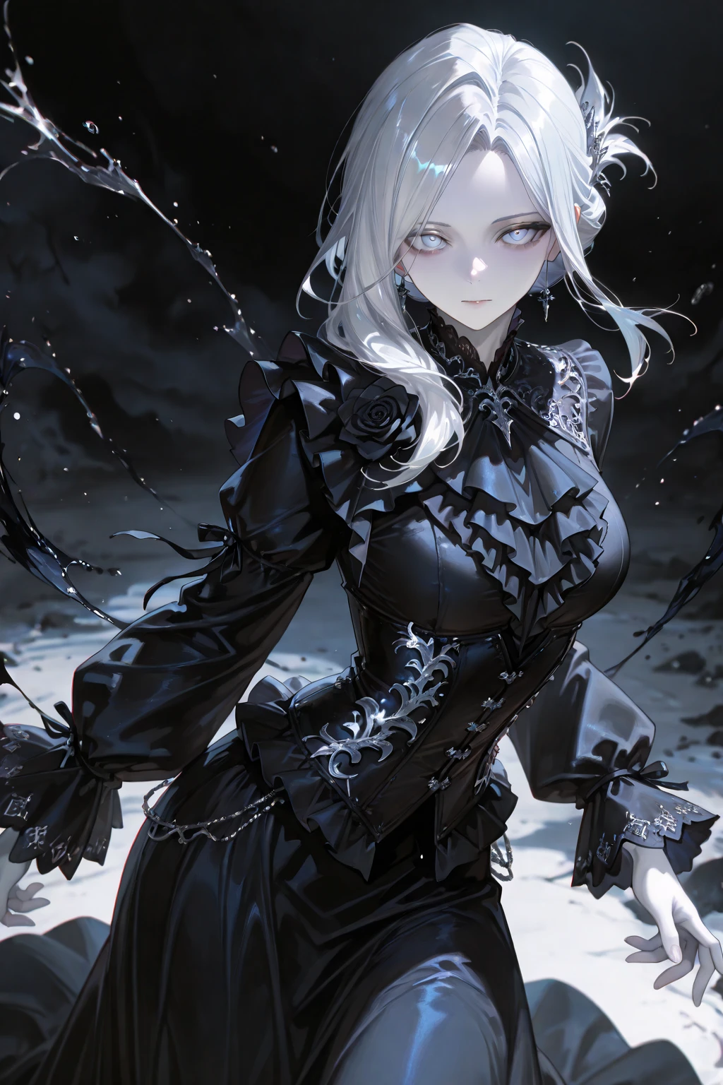 Anime, femelle, Démon, fantaisie, art, sombre, blanc, ????, Sang, Sang, Sang, Sang, Sang, Sang, Sang, Sang,, sombre fantaisie style art, gothic maiden Anime girl, in style of sombre fantaisie art, sombre witch character, sombre fantaisie art, sombre fantaisie artwork, sombre fantaisie character design, sombre fantaisie illustration