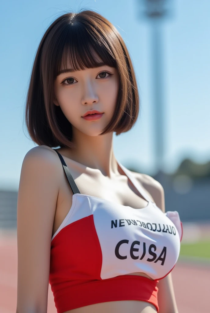 (highest quality、table top、8K、best image quality、Award-winning work)、one beautiful woman、Shining beautiful skin、(most stylish tracksuit:1.2)、(Open the zipper of your tracksuit to reveal a little cleavage:1.3)、(The most natural and perfect tracksuit:1.4)、Shining ultra-high definition skin、(accurate anatomy:1.3)、A gentle smile looking at me、(Seduce me:1.1)、(photo from the chest up:1.05)、(close up of face:1.2)、Standing gracefully、(Blurry park background:1.2)、portrait photography、(draw softly and smoothly:1.1)、(very bright and vivid:1.1)、very romantic、光を受けてShining beautiful skin、(very bright and refreshing:1.2)、(the most detailed and perfect face:1.1)、(most detailed glowing eyes:1.1)、(beautiful and moisturized skin:1.1)、(1 person:1.1)、(solo:1.1)