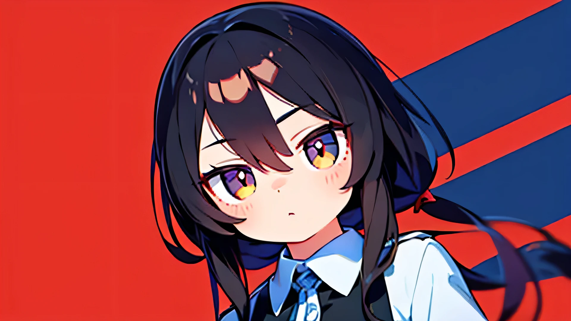 Girl dark eyes uniform