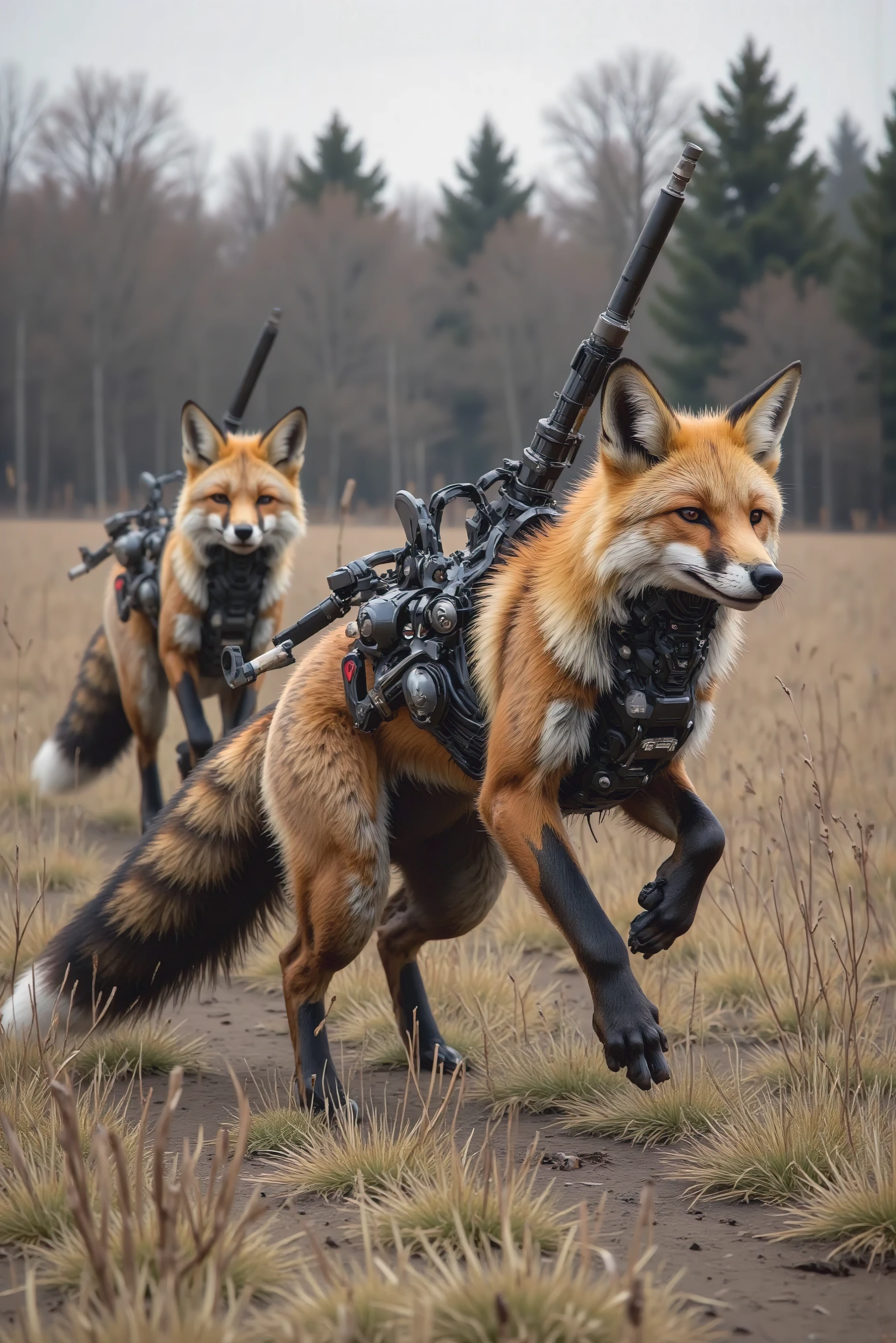 half of them are machined foxes, foxes run at full power, Foxes have 2 big guns, Prairie