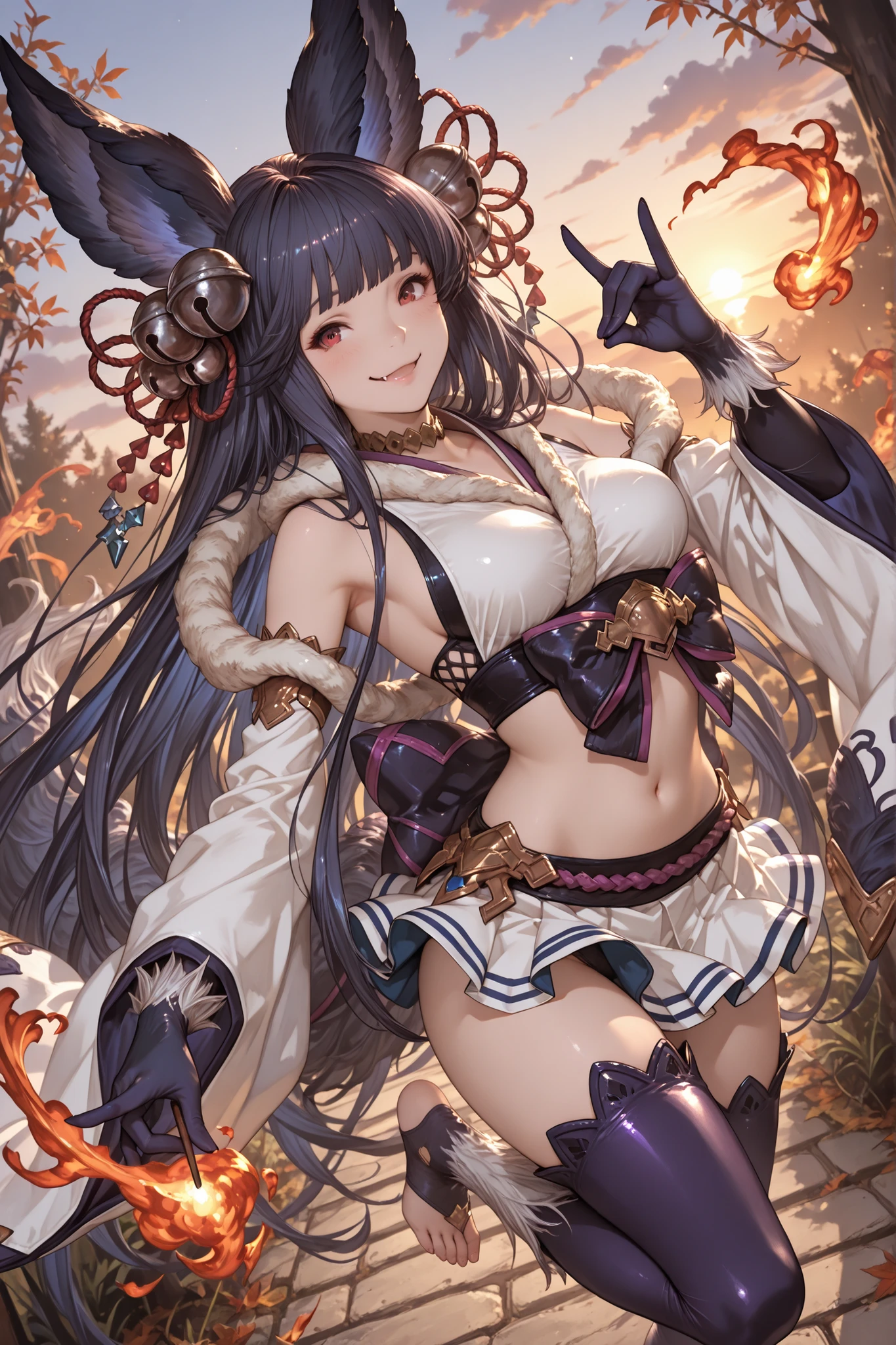 [(white background:1.5)::5], (imid shot:0.95), (full body:1.25), Dynamic angle, [Bottle bottom],(fisheye:1.4), (falt color:1.3),colorful,(masterpiece:1,2), best quality,extremely detailed cg 8k wallpaper,best quality, masterpiece, highres, original, extremely detailed wallpaper, (solo:1.25),Detailed and baeutiful face,
,1girl, hand on own chest,chain_leash,light smile,heart-shaped pupils, black hair,cowbell,long hair, ,horns,, bare shoulders,(large breasts:1.2), (china dress:1.5),cleavage, (sitting:1.3),