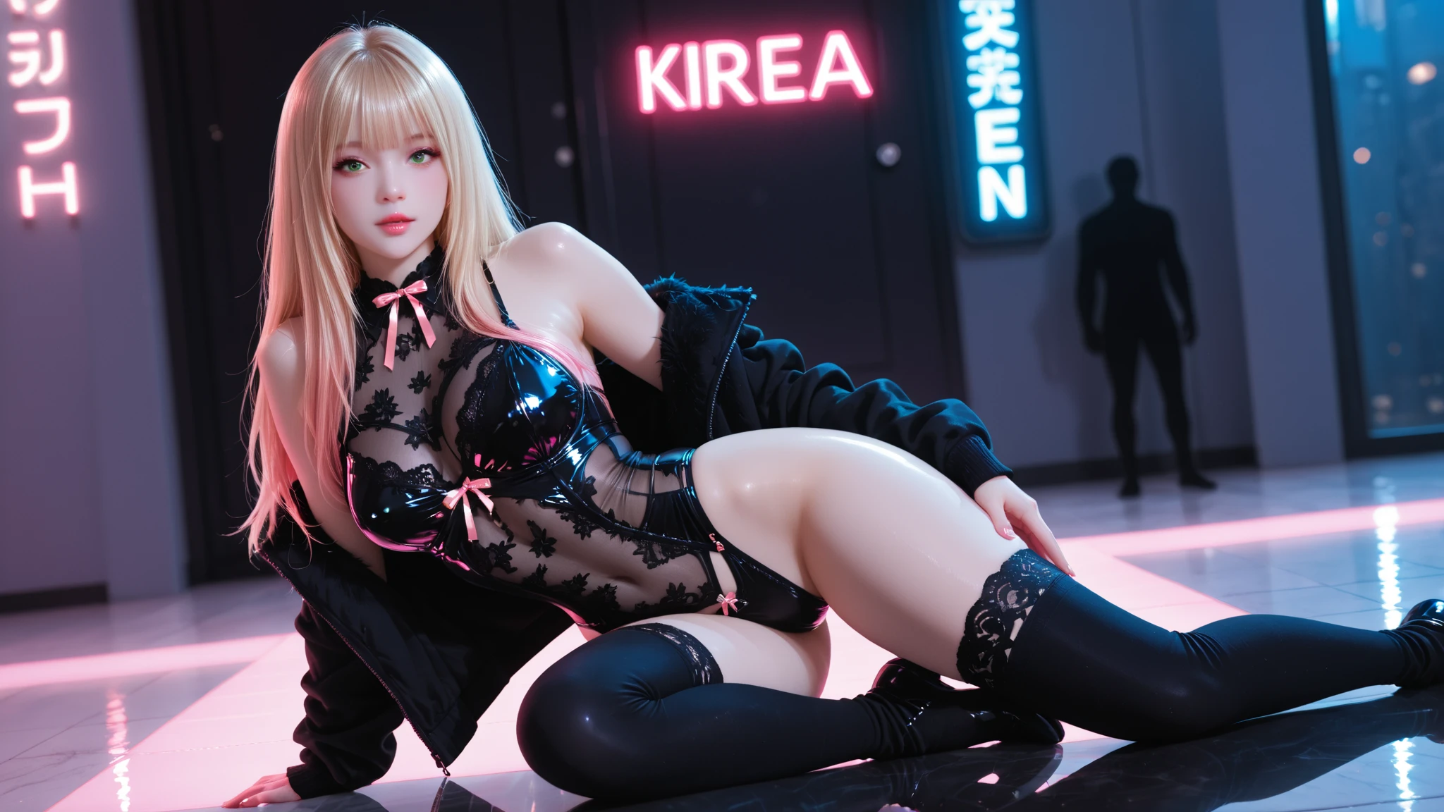 (((high nsfw))), (((nsfw : 1.3))), (((pornography))), ((Incredibly stylish and beautiful)), ((Very detailed CG)), (realistic),(intricate details:1.2),(masterpiece、:1.3),(top quality:1.4),(Ultra A high resolution:1.2), Ultra A high resolution, 8K resolution, very detailed expression, studio soft light, vivid details, super detailing, complete anatomy, realistic skin texture, Realistic Shading, (Highly detailed CG Unity 16k wallpaper), (high quality), full body shot, 1 couple, Male and female, 1 girl, femsub, (korean, pretty face makeup : 1.4), beautiful: 1.3, (((orgasm : 1.7))), (((moaning, shout))), ((one side shoulder blonde dyed hair)), ((choker necklace, earring, perfect look, femur, medium chest, Medium Body, detail face, violated by a man, being sexually harassed, beautiful eyes, small nose, small head)), (lying in bed), (a torn flesh colored pantyhose), (Prostitute uniform), spread pussy, caught legs, cock inserted into her pussy, 1 Muscular man, night, in the gang's base, Have sex, man and woman, sweating, shout, complete anatomy, Perfect human body structure, spooning sex pose