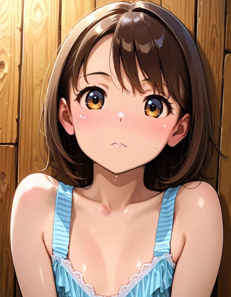 (masterpiece, high quality,:1.4), break,
The best of the best, French Polynesia,Girl with brown skin、(freckles)、(Huge breasts:1.5)、The whole body is visible、White camisole dress