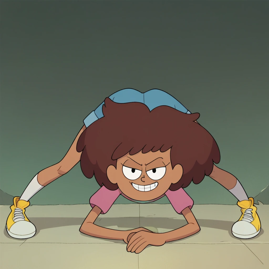 Anne Boonchuy, ((1girl)), ((age ten)), ((((short)))), (short torso), dancing, bosque, ((score_9)), looking at viewer, smiling, correct anatomy, Chibi, spread_pussy, anus, Ahegao, masturbating, creampie, sexo vaginal, exhausta, después del sexo, sexo vaginal 