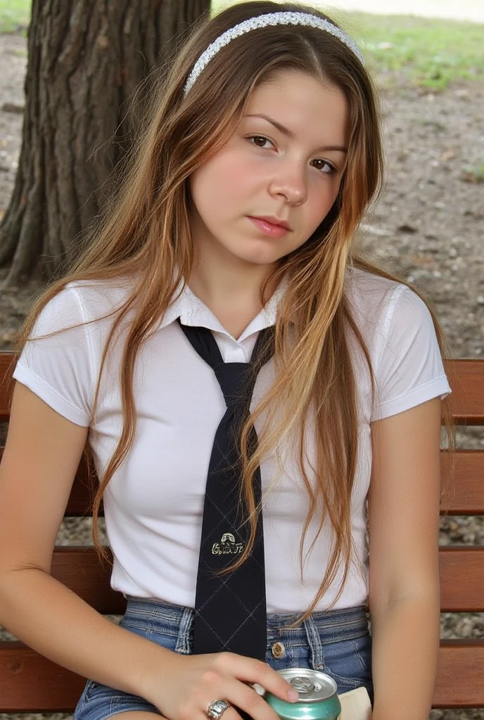 ((Cinematic Still-Shot)),21 year old, woman, 1girl, Tired facial expression, Heavy Breasts,A tiny bit of redness on the cheek from a hot flash,  (Granny Smith Apple Blonde Waterfall braid hairstyle with kirby grip),(tshirt only), [Blue eyes], looking at pussy,  (creamypie:1.3), legs apart, (A mountain scene with a distant view of a mountain village with smoke rising from chimneys) , (presenting),(female pubic hair:1.2), detailed nipples <lora:creamypie-v1j:1.2>