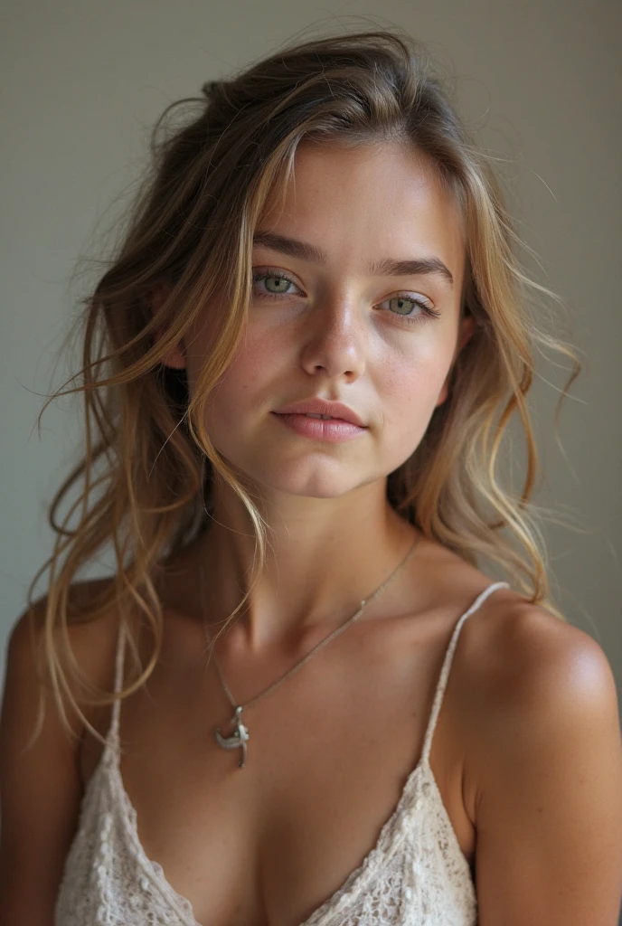 (half-body portrait: 1.4), RAW, analog, Nikon Z 85mm, ((best quality)) Sweat: 1.2, ((masterpiece)), ((realistic)), influencer, legendary blonde hair color, extra long hair beautiful natural midle breast with puffy pink niples,18-year-old, virgin look deep-blue eyes, cute fresh face: 1.3, without shadows on face, detailed (texture!, hair!, shine, color!, flaws: 1.1), highly detailed glowing eyes, (looking at camera), specular light, dsir, extreme quality,sharp focus, dof, highly detailed, sharp focus, real life, ultra realistic, photorealism, photography, 8k uhd, photography, crystal clear, center of frame, detailed skin pores, complex eye datails, complex niples datails 0.9,