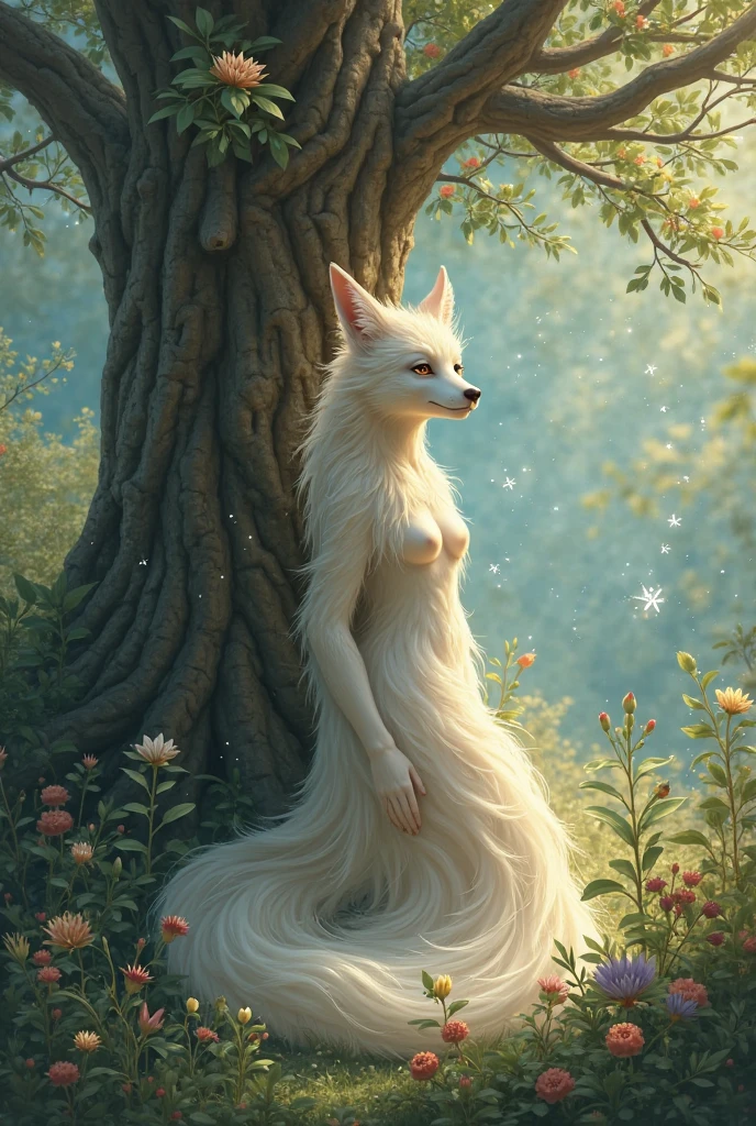 Sexy white fox furry