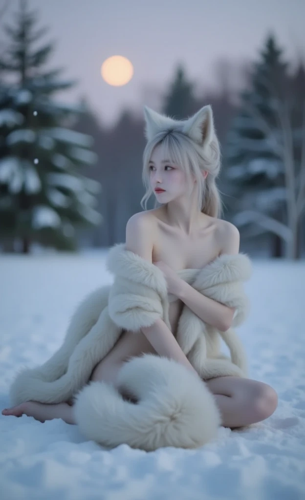 (Raw photo:1.2), (Realistic:1.4), (highest quality:1.4), (超A high resolution:1.2), (Very detailed:1.3), (nffsw:1.2), (Cinematic lighting:1.3), (eye), (snow:1.2). ), Cute fox, Are standing, (3/4. Portrait: 1.2), Butt, (Hairy tail: 1.2), (Soft fur: 1.2), (Cute: 1.2), (Gazing at the audience), (Innocent look), (Soft Light), (dream), (((Completely naked: 1.3))), (Ethereal: 1.3), (magic: 1.2), (Snowflake: 1.2), (Winter Wonderland: 1.3), (Whimsical: 1.2), (fun: 1.2), bust, alone