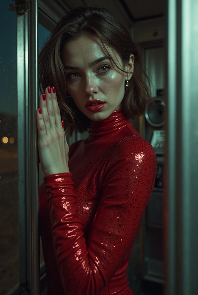cinematic film still full body photo of JadePicon, parted lips, red glitter turtleneck dress, light eyes, (looking at viewer:1.1), <lora:backlight_slider_v10:1.2>, <lora:epiCRealismHelper:1> <lora:skin_tone_slider_v1:-1>, 8K, 16k, uhd, dslr, best quality, high quality, realistic, photo-realistic, ultra-detailed. <lora:weight_slider_v2:-1> <lora:JadePicon:0.8> . shallow depth of field, vignette, highly detailed, high budget, bokeh, cinemascope, moody, epic, gorgeous, film grain, grainy