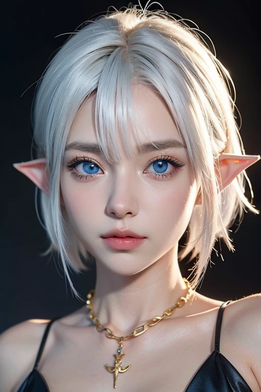 Best quality, masterpiece, ultra-high res, (photorealistic:1.4), 1girl, off shoulder, deep shadow, shiny skin, (8k, RAW photo, best quality, masterpiece:1.2), (masterpiece), (best quality:1.3), (ultra detailed:1.2), (highres:1.1), (extremely detailed CG), best quality, ultra-detailed, beautiful, masterpiece, best quality, {{{1 girl}}} <lora:Alisaie:0.7> pointy ears, elf, earrings, hair cover right eye,